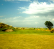 The second hole on the Jubilee Course in St. Andrews is a 353-yard par 4 with a steep fall-off right of the green. 
