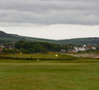 A stone wall at Leven Links separates the fourth green from next door Lundin Links.