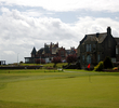 Leven Thistle Golf Club (left) and Leven Golfing Society (right) have separate clubhouses next to one another at Leven Links.