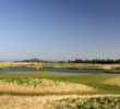 The second hole on the Kittocks Course at the Fairmont St. Andrews features water down the left-hand side of the fairway.