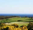 The 16th hole on the Torrance Course at the Fairmont St. Andrews is a long par 3 that is well protected by pot bunkers.